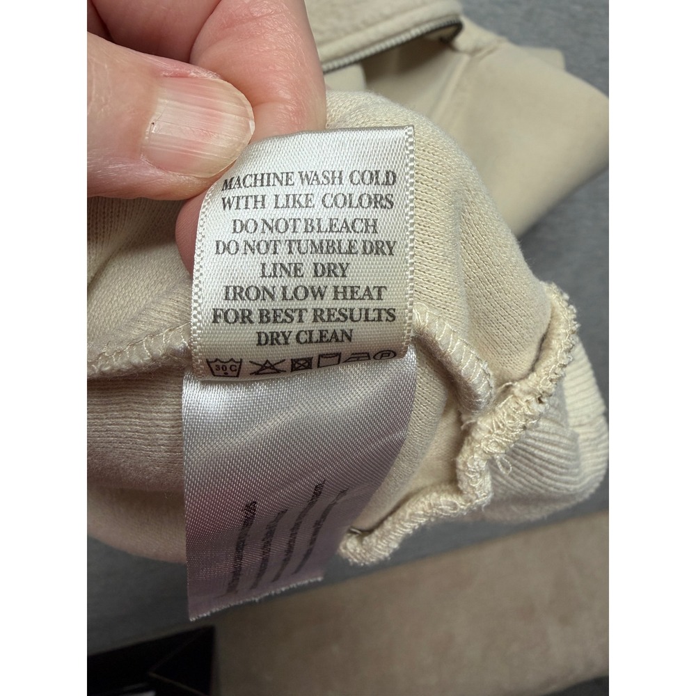 New In Cream Fleece Quarter Zip Utility Pullover Jacket Small NT10924 - Picture 6 of 7